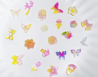 Mixed Nail Charms Luminous Resin Charms for Nail Art DIY Handcraft and More