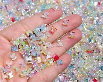 AB Coating Fingertip Butterfly Nail Charms for Nail Arts, DIY, Jewery Making and More