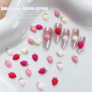 Mini Strawberry Resin Nail Charms for Nail Arts, DIY, Jewery Making and More
