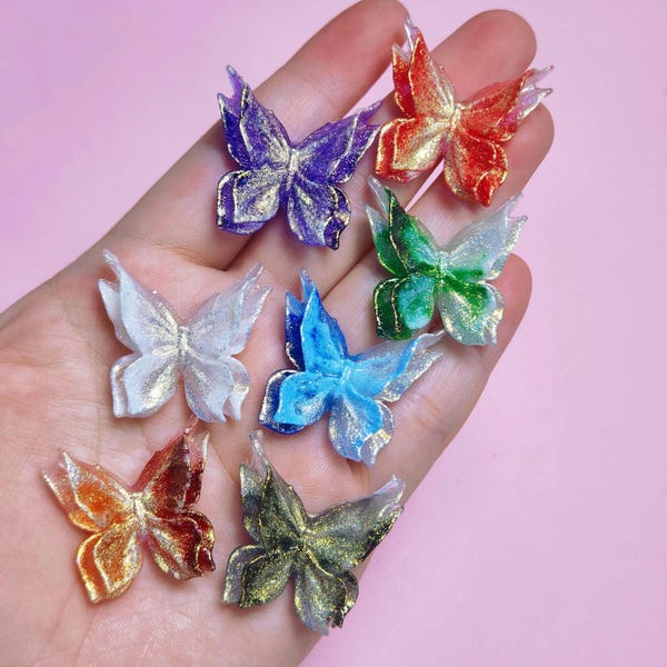 Mariposa grande y suave, mariposa luminosa para manualidades DIY - Diseños de rosas coloridos y brillantes