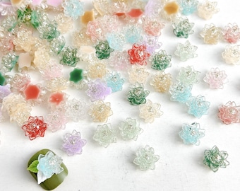 10mm Lotus Water Lily Resin Charms for Nail Arts, DIY, Jewery Making and More
