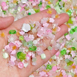 Mixed Nail Charms Pink And Green Luminous Resin Charms for Nail Art DIY Handcraft and More