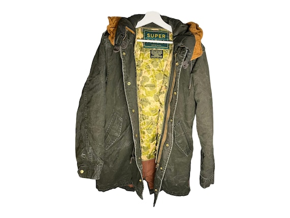 Scotch and Soda Men s Vintage Super Parka Coat Jacket Size M Army Green Army Vintage Retro Military Jacket Military Jacket Petrol Etsy