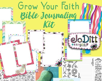 Bible Journaling Kit - Bible Verse Printable Templates - Journal Cards - Scripture Cards - Scripture Coloring Pages - Project Life Cards