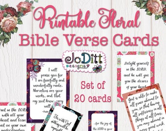 Bible Verse Cards, Project Life Cards/Printable Journaling Cards, Scripture Memory Cards/Christian Cards, Bible Journaling / Journal Cards