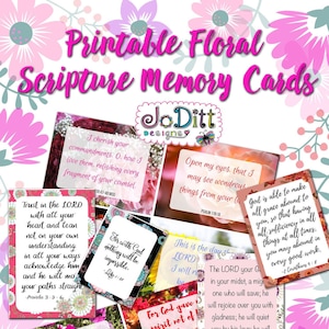 Bible Scripture Cards/Bible Verse Cards, Scripture Memory Cards/Bible Verse Printable, Bible Journaling, Christian Cards/Scripture Cards image 1