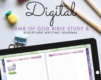 GoodNotes Digital Bible Journal for iPad, Easter Bible Reading Plan, Guided Scripture Writing Prayer Journal, Digital Stickers Coloring Page