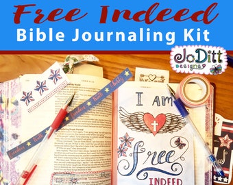 Bible Journaling Kit, Free Indeed / Bible journaling printable templates