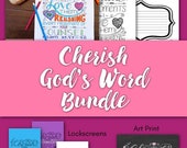 Bible Journaling Kit/ Bible Journaling Printable/ Psalms, Bible Verse Cards, Printable Coloring Pages/Bible Verse Wall Art, Prayer Journal