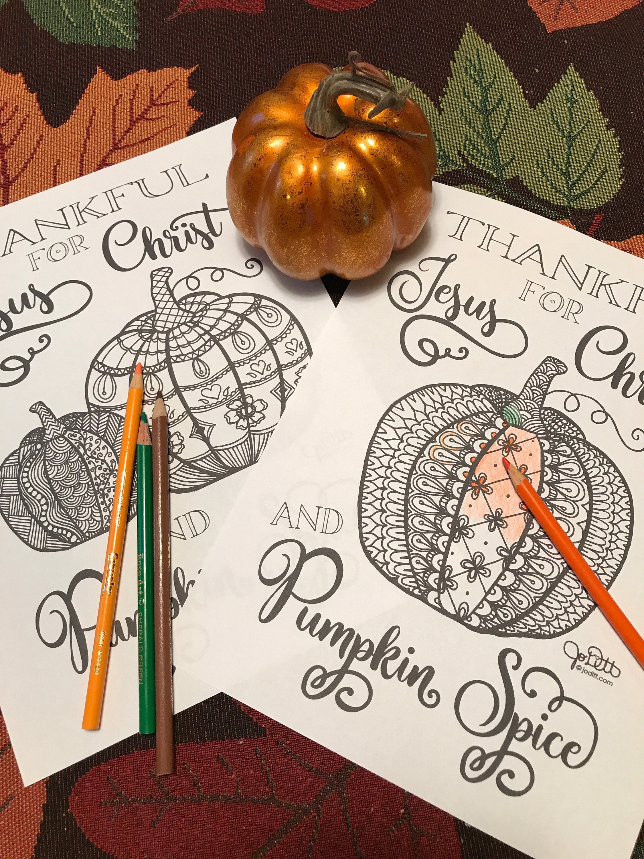 Pumpkin Bible Journaling Kit Coloring Pages and Bible Journaling ...