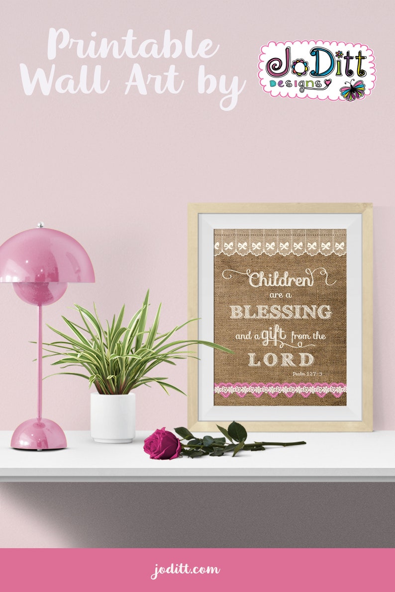 Children Are a Blessing Printable Bible Verse Wall Art Rustic Baby ...