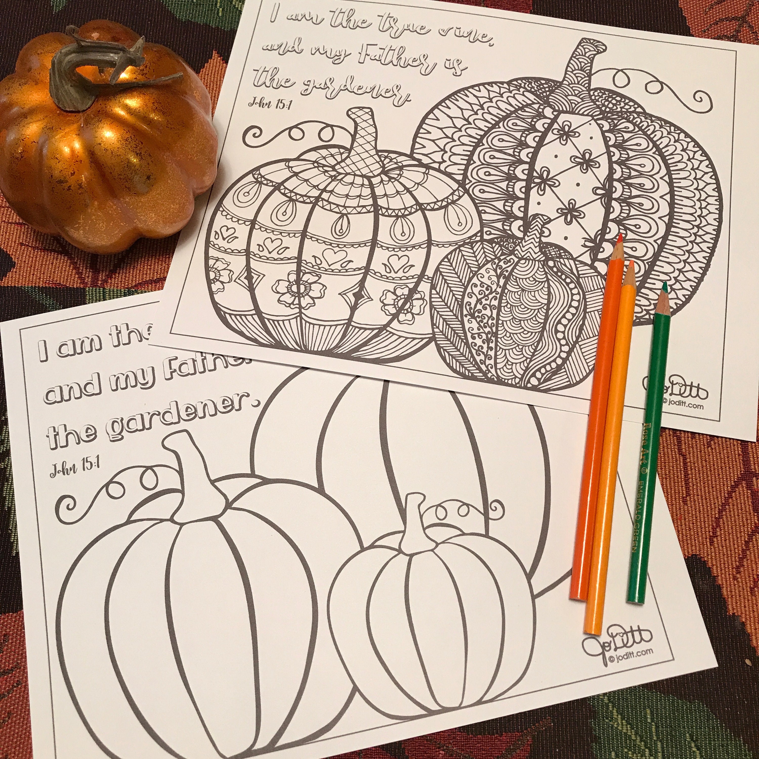 Pumpkin Bible Journaling Kit Coloring Pages and Bible Journaling ...