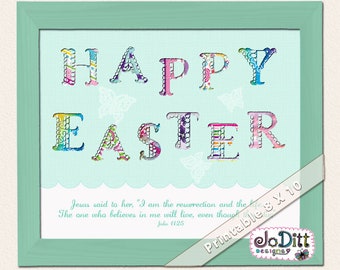 Easter Printable Wall Art - Bible Verse Printable - Easter Sign - Easter Clipart - Easter Wall Art - Easter Decor - Christian Easter Cards