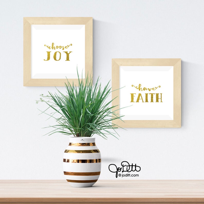 Choose JOY Sign/ Gold Foil Sign, Bible Verse Wall Art/ Printable Wall