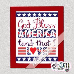 God Bless America, Patriotic Decor / 4th of July Decor / 4th of July Decorations, 4th of July clipart, Fourth of July, red white and blue