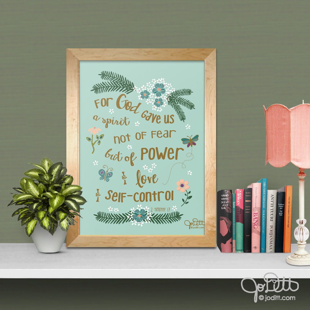 2 Timothy 1:7 Bible Verse Print / Scripture Wall Art/bible Verse Wall ...
