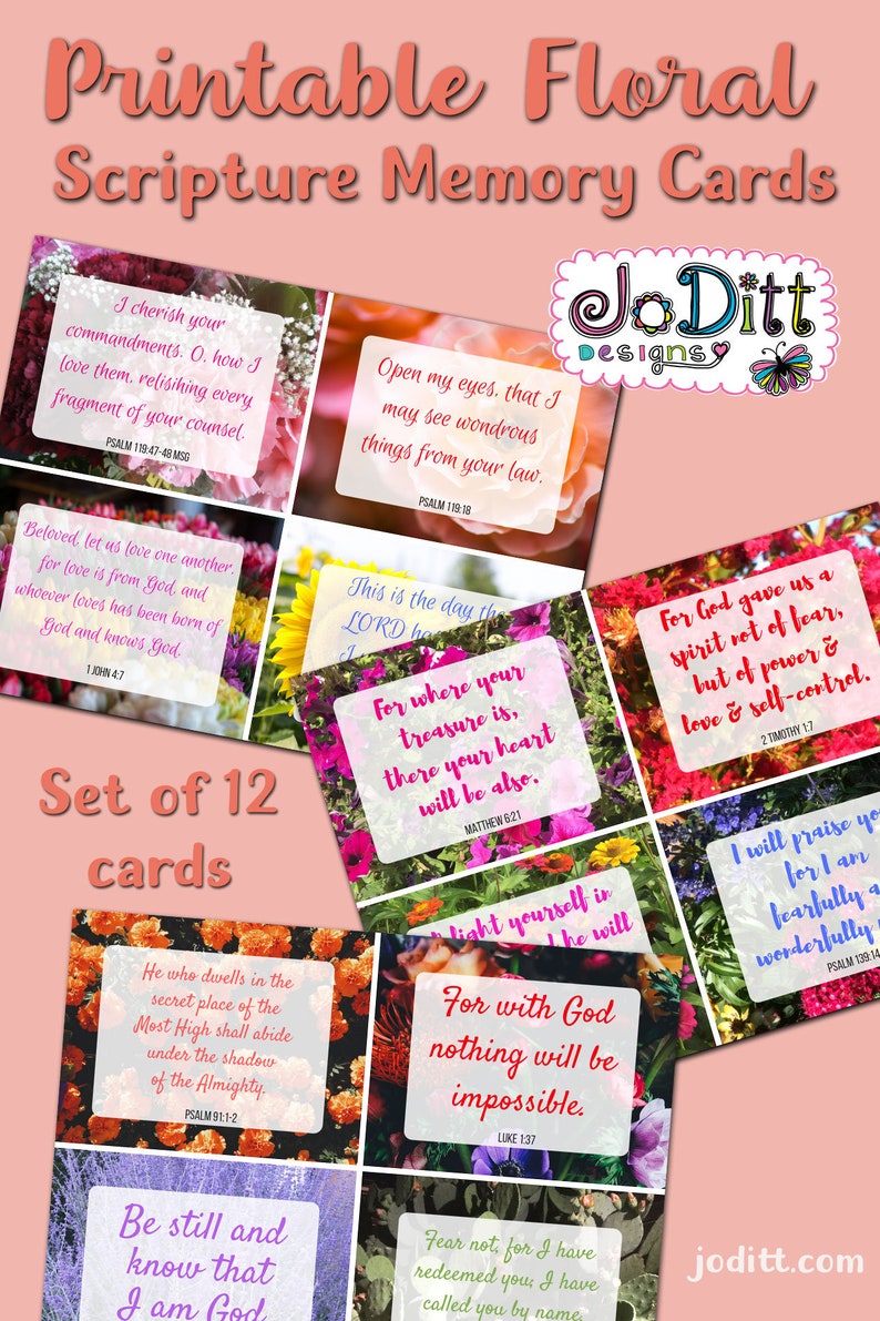 Bible Scripture Cards/Bible Verse Cards, Scripture Memory Cards/Bible Verse Printable, Bible Journaling, Christian Cards/Scripture Cards image 2