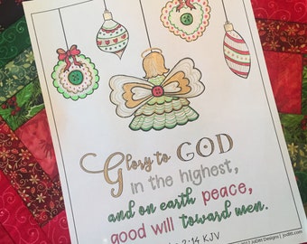 8 Christmas Coloring Pages for Adults - Printable  Bible Coloring Page - Printable Christmas Coloring Sheets for Kids - Instant Download