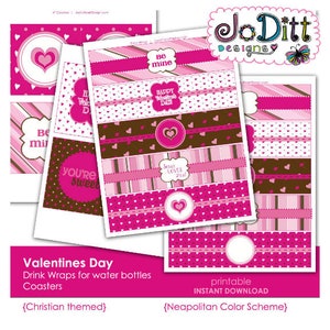 Valentines Day Printable Water Bottle Labels - Valentine Party Favors - Christian Valentine Party decorations - Valentine Printable
