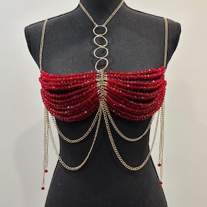 Handmade Beaded Top , Crystal Top , Chain Top, Cover Up, Beach Wear, Beach