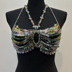 Handmade Beaded Top , Crystal Top , Chain Top, Cover Up, Beach Wear, Bralette