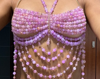 Handmade Beaded Top , Crystal Top , Chain Top, Cover Up, Beach Wear