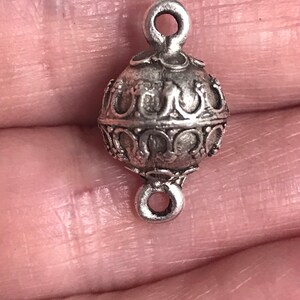 Ornate connector bead link jewelry component metal bead round shape antique gold 1 piece image 4