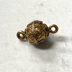 Ornate connector bead link jewelry component metal bead round shape antique gold 1 piece image 3