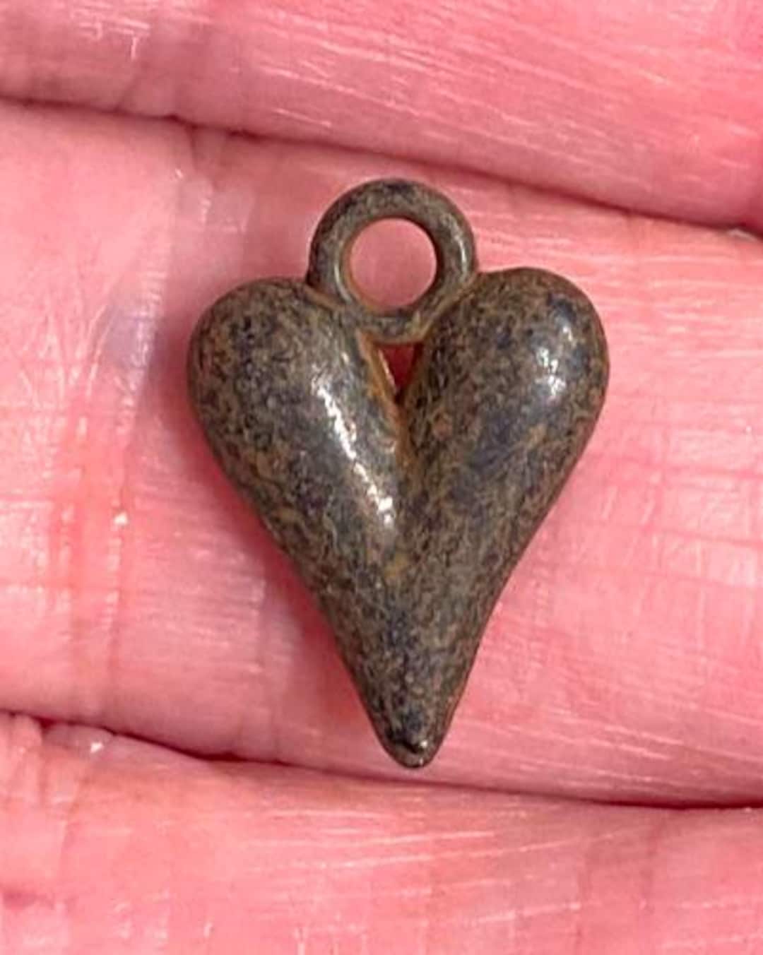Small Rustic Heart Small Rustic Heart Pendant Altered Art Supplies Double Sided Jewelry ...