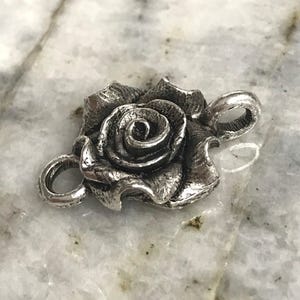 Roskopplingslänk roskonstnärsmaterial smyckeskomponenter länk antikt silver 2 st