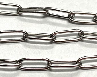 Gemkedja stora öppna länkar pärlhalsband säljs fotvis i rostfritt stål 12 x 4 mm (ch22)
