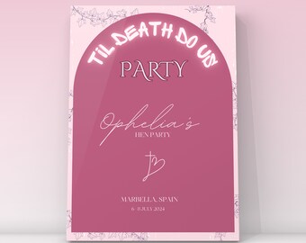 Gepersonaliseerde welkomstbord vrijgezellenfeest: luxe op maat gemaakt decor