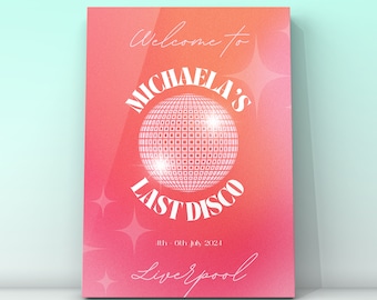 Personalised Disco Hen Party Welcome Sign (Digital Download)