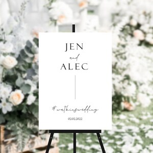 Personalised Wedding Welcome Sign: Black and White Print
