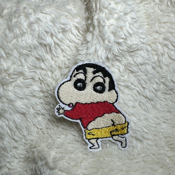 Patch thermocollant shin chan funny , écusson brodé sur fer ou à coudre , customiser