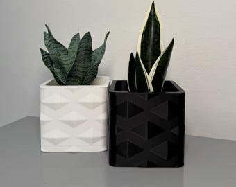 Diamond Pattern Planter / Pixel Diamond Planter / Knurled Planter