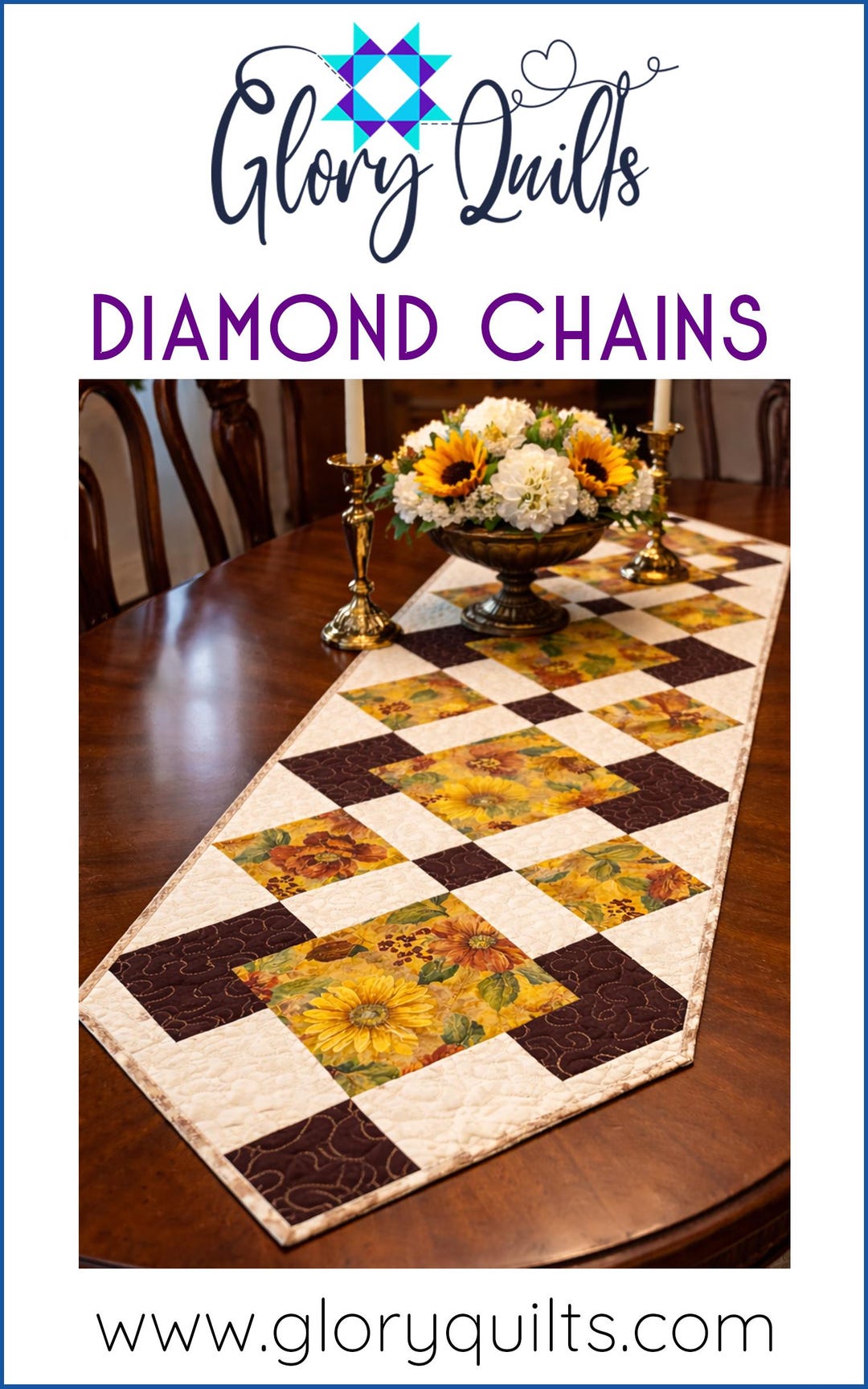 Table Runner Quilt Pattern Diamond Chains From Glory Quilts PDF ...
