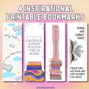 Printable Bookmarks for Bookworms, Stacked books, Born to Read, Readers Quotes, Book lovers Accessories, Gift for Readers, Cute Designs