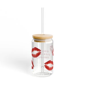Sabrina Carpenter Sipper Glass: Kiss Lip Print Fan Merch afbeelding 4
