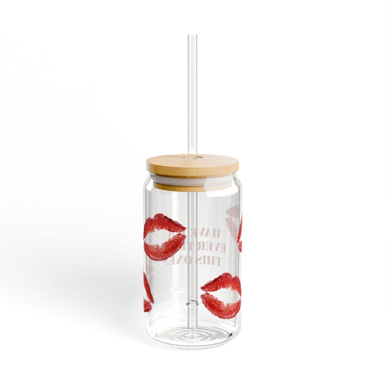 Sabrina Carpenter Sipper Glass: Kiss Lip Print Fan Merch afbeelding 4