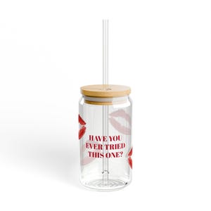 Sabrina Carpenter Sipper Glass: Kiss Lip Print Fan Merch afbeelding 2
