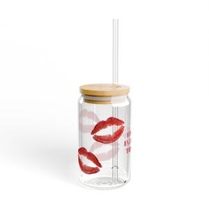 Sabrina Carpenter Sipper Glass: Kiss Lip Print Fan Merch afbeelding 3