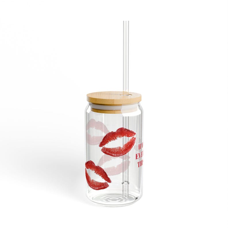 Sabrina Carpenter Sipper Glass: Kiss Lip Print Fan Merch afbeelding 3