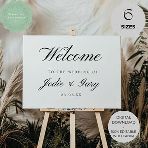 Wedding Welcome Sign Template, Welcome To Our Wedding Sign, Wedding Decor, Wedding Signage, Wedding Decorations, Digital Download, MIND4