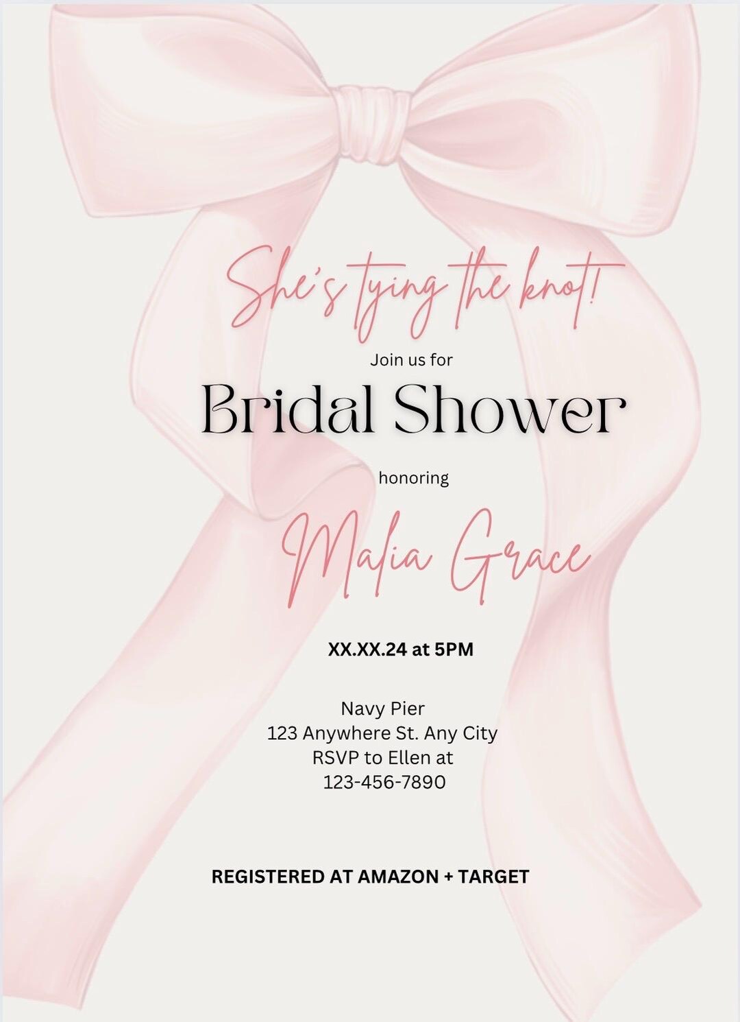 Digital Bridal Shower Invitation, Electronic Wedding Invite, Digital
