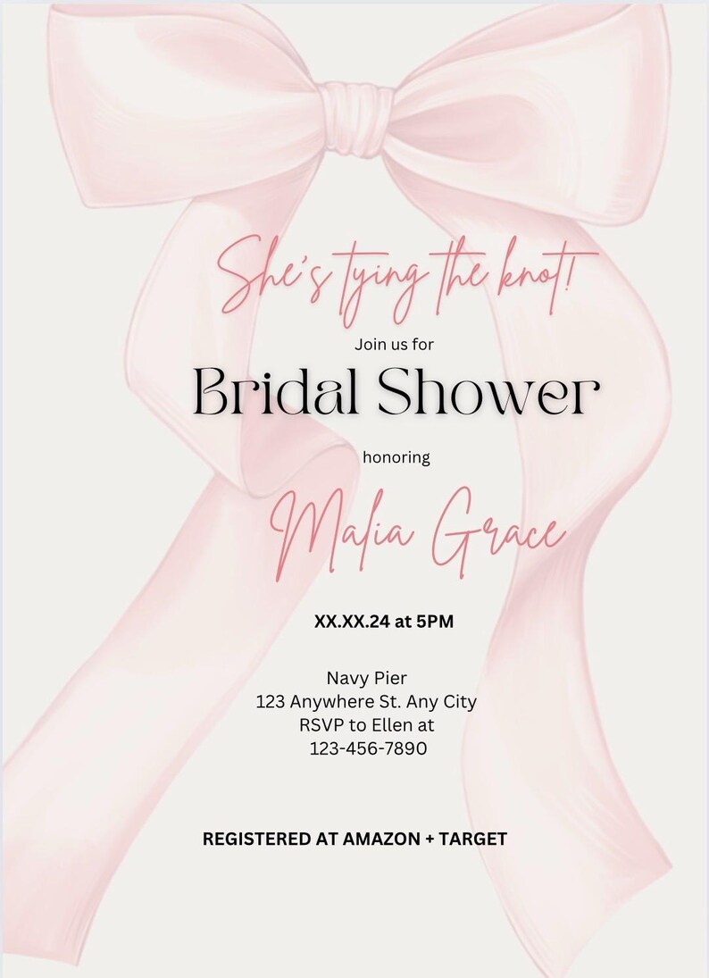 Digital Bridal Shower Invitation, Electronic Wedding Invite, Digital