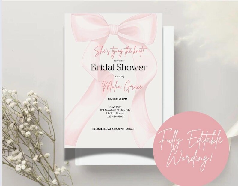 Digital Bridal Shower Invitation, Electronic Wedding Invite, Digital