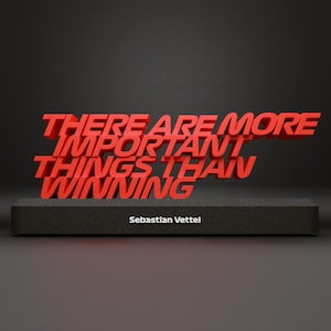 Sebastian Vettel F1 Quote 3D Table Sign - Formula 1 Gift