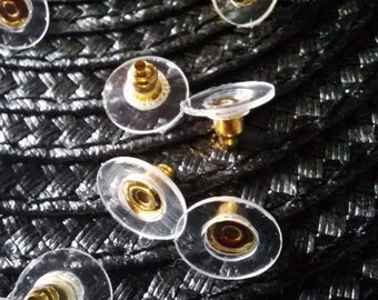 Ohrstopper Ohrringe Verschlüsse Ohrmuttern aus Edelstahl mit Kunststoff Stopper für Ohrstecker 20 Stück
