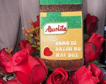 Topper floreale in cartoncino glitterato, Dia de las Madres